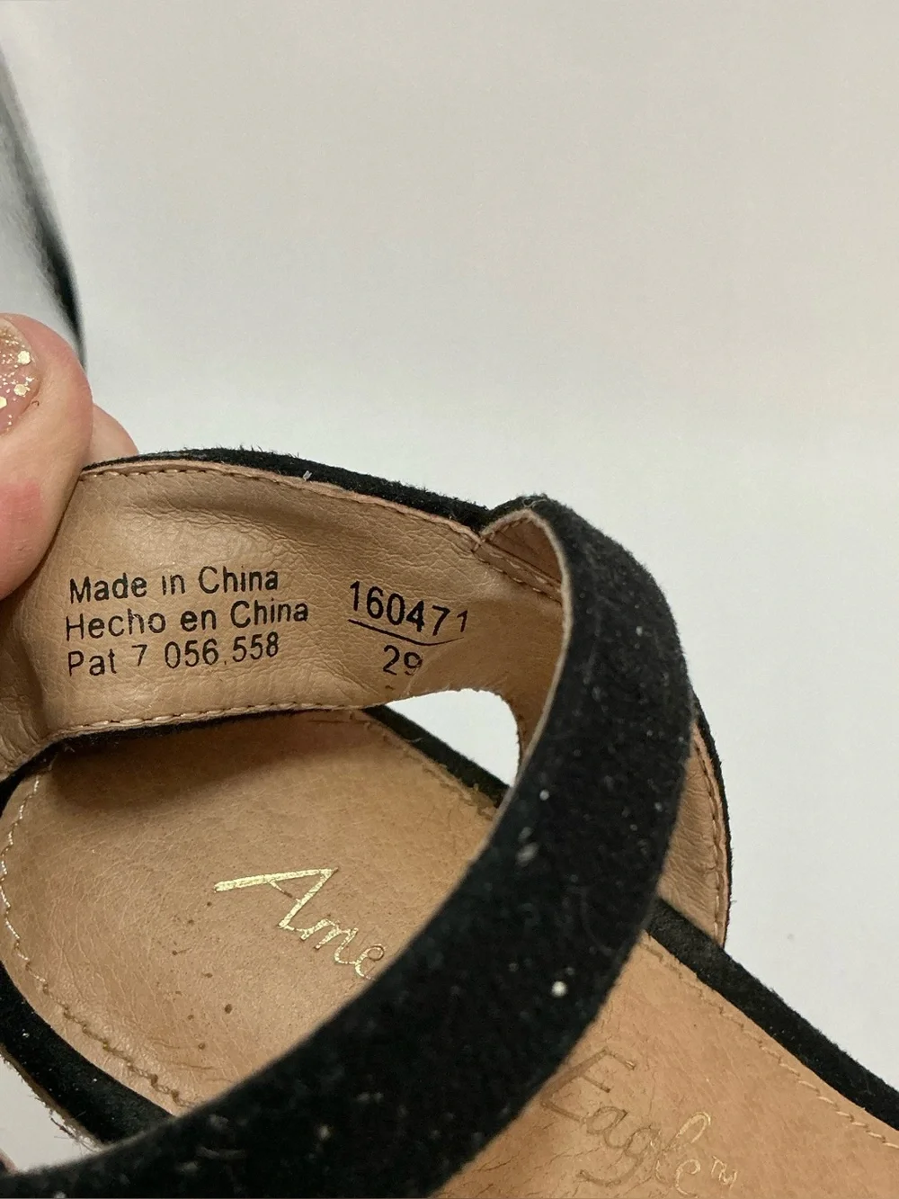 American Eagle Black Faux Suede Espadrille Sandals Ankle Strap Women’s 6.5